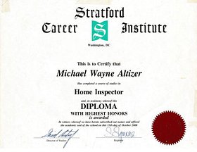Michael Wayne Altizer - Virginia Home Inspector 1998 - Old School Home Inspections - Highest Honors